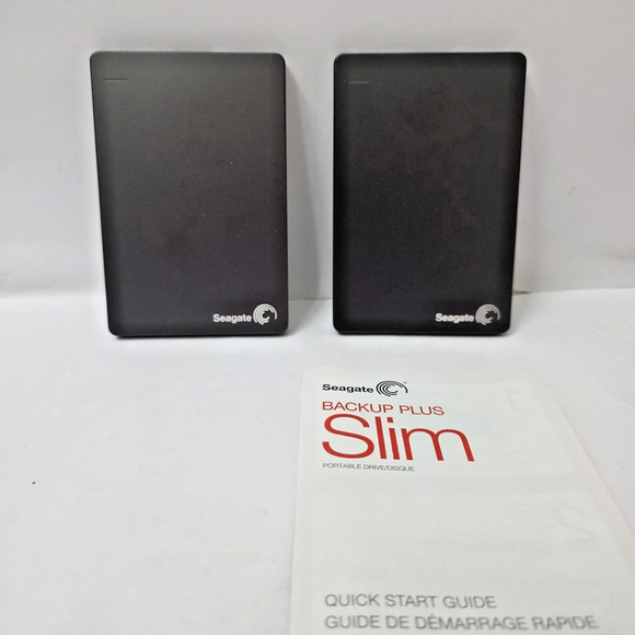 Lot Of 2 Seagate Slim 500GB USB Backup Portable External Hard Drive 1E7AN4-501 - Picture 1 of 4
